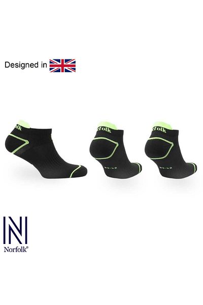 NORFOLK Чорапи за бягане и ходене Caretta Repreve® с ниска талия - 3 чифта, черни