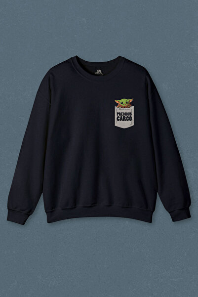 so cool Hanorac bleumarin The Mandalorian Baby Yoda Pocket Design Printed Uni...