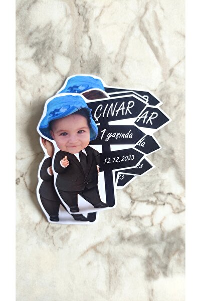 GK TASARIM Patron Bebek Doğum Günü Fotoğraflı Magnet 15 Adet