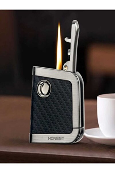 HK GİFT SHOP deri metal kasa otomatik ateşleme gazyağı lüks çakmak