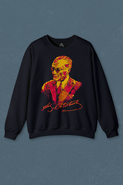 so cool Μπλε μπλουζάκι Charisma με γυαλιά Ataturk Κίτρινο κόκκινο εμπριμέ Uni...