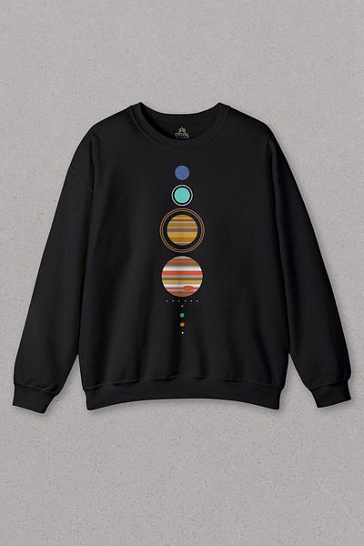 so cool Hanorac unisex Sistem solar Planete Sistem solar Pământ Lună Transpirație imprimată