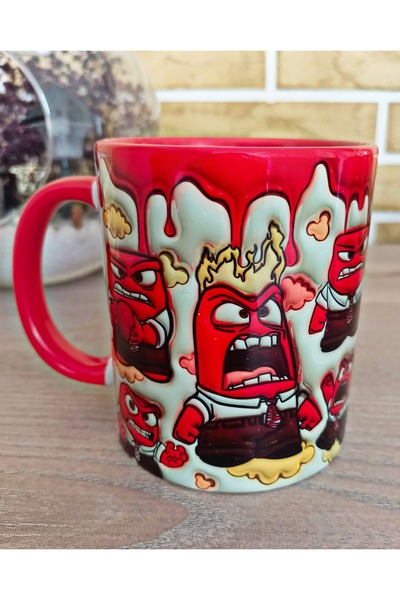 Mugs and love Ters Yüz 2 Öfke Büyük Boy Porselen Kupa