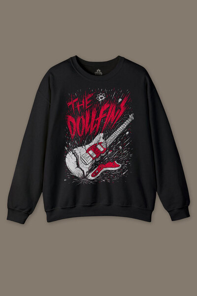 so cool The Dollfins Music Song Band Guitar Štampano Black Štampano Sweatshirt