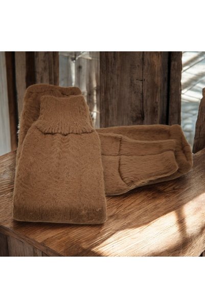 WOODMEN Natural Wool Knee Pad - Camel Wool - Men's and Women's Underwear - Brown Colored