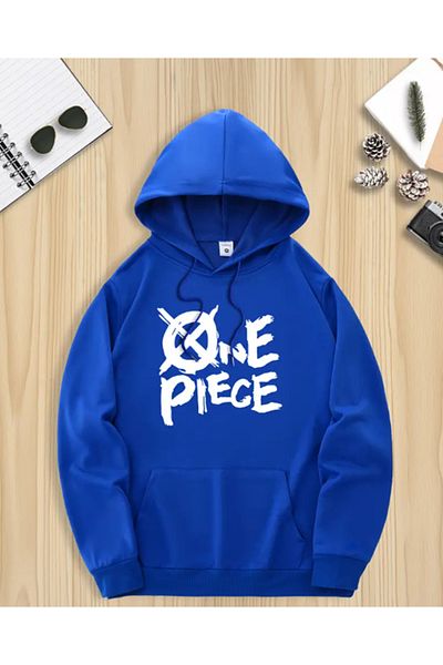 Derays Суитшърт с качулка OnePiece с принт, за мъже и жени, голям размер