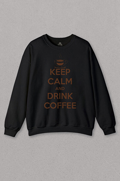 so cool Crna majica sa kapuljačom "Ostani smiren i pij kafu" Barista Kafija K...
