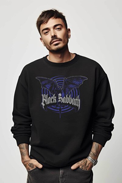 so cool سويت شيرت للجنسين أسود سبت روك ميوزيك أوزي ميتال ميوزيك بات مطبوع عرق