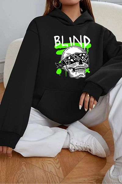 LAND MODA -Women's Sweatshirt Printed Hodies Compact Fabric (Cotton Inside)