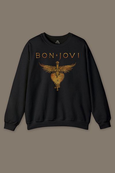 so cool Jon Bon Jovi Music Guitar Rock Music Short Sleeve Printed Sweatshirt