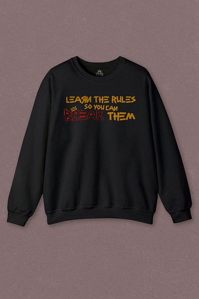 so cool Унисекс суитшърт Learn The Rules Break Them с щампа Basquiat