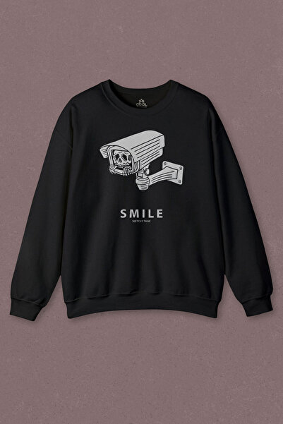 so cool سويت شيرت للجنسين مطبوع عليه كاميرا Smile Selfie Big Brother