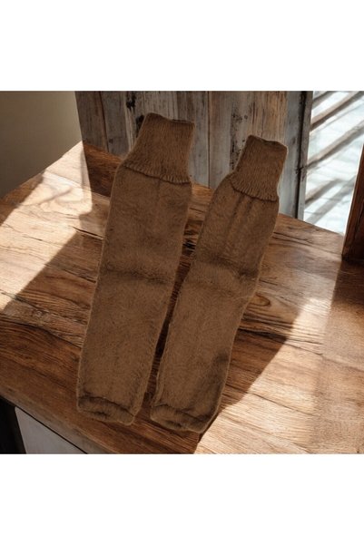 WOODMEN Natural Wool Knee Pad - Camel Wool - Men's and Women's Underwear - Brown Colored
