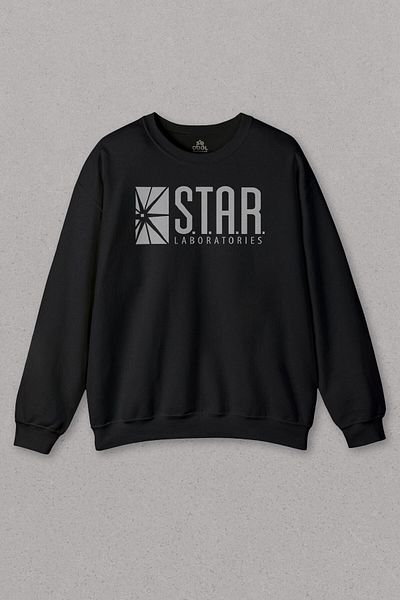 so cool Unisex Black Sweatshirt The Flash Star Lab Team S.T.A.RLaboratories Printed Sweat