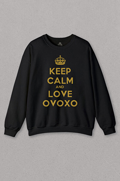 so cool Crna majica Keep Calm And Love Ovoxo Owl Gang Štampano Unisex