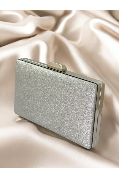 Wedding Fashion حقيبة فستان سهرة باللون الرمادي الفضي - محفظة Kumsim، حقيبة ك...