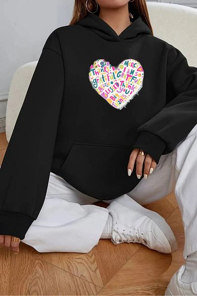 LAND MODA Women's Printed Sweatshirt - Compact Fabric (Cotton Inside)
