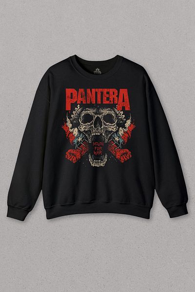 so cool Hanorac negru Pantera Skull Skull Groove Heavy Metal Logo Printed Sweat Unisex