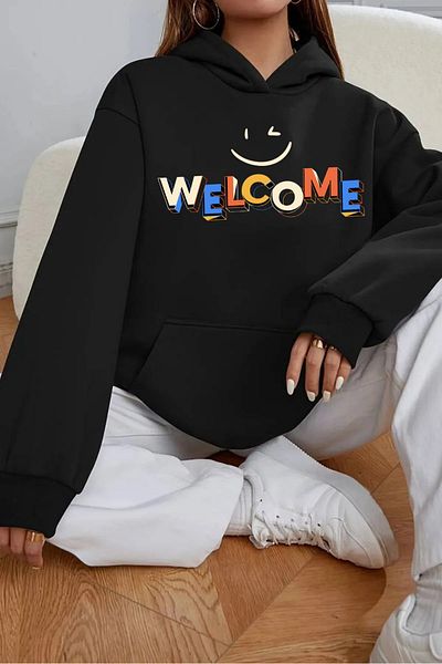 LAND MODA Women's Printed Sweatshirt - Compact Fabric (Cotton Inside)