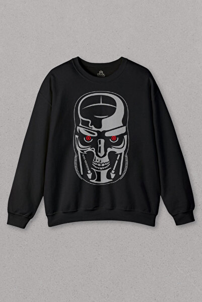 so cool Unisex crna majica Terminator Genesys Robot Skull Face Machine Štampa...