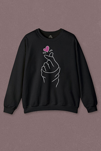 so cool Unisex dukserica Volim te korejski znak ruke Minimal B Štampano Znoj