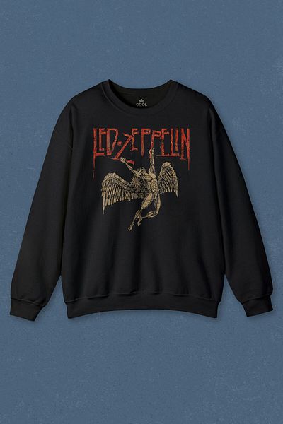 so cool Φούτερ Unisex Φούτερ Led Zeppelin Falling Angel Rock Music με στάμπα
