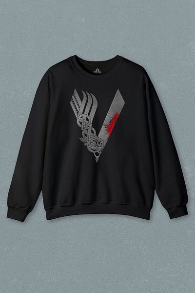 so cool Vikings Logo Vikings Gray Printed Sweatshirt