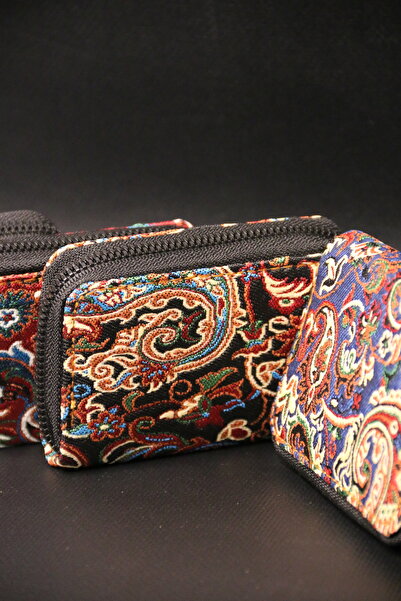 Ethnic Patterned Terme Transparent Elegant And Durable Akardion Wallet Card Holder