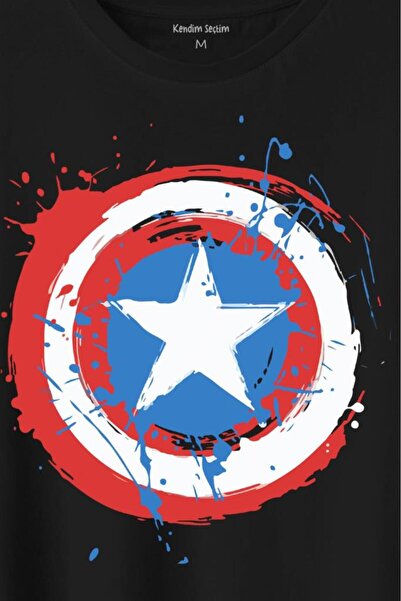 Kendim Seçtim Captain America Captain America Shield Logo Printed T-Shirt Unisex T-shirt