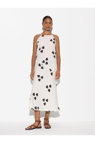 PARFOİS Desenli Uzun Elbise