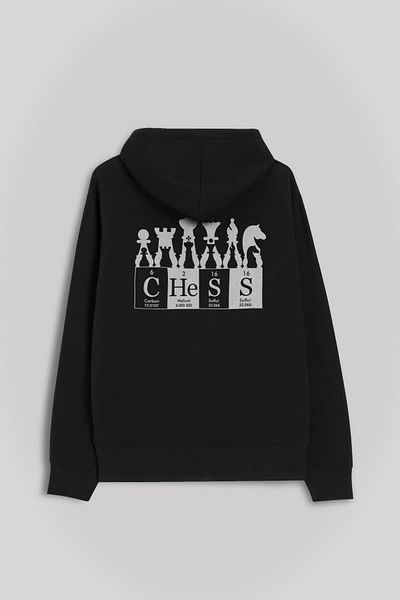 Kendim Seçtim Hanorac cu glugă unisex - imprimat față și spate, hanorac periodic Fischer Chess