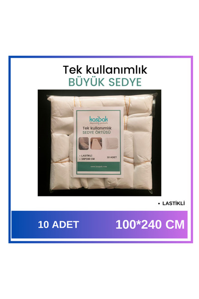 Kaspak disposable products Büyük Sedye örtüsü 10'Lu paket 100*240 cm