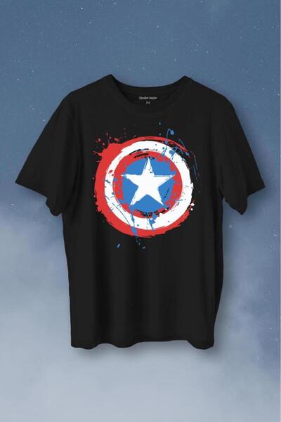 Kendim Seçtim Captain America Captain America Shield Logo Printed T-Shirt Unisex T-shirt
