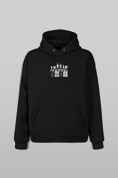 Kendim Seçtim Hanorac cu glugă unisex - imprimat față și spate, hanorac periodic Fischer Chess