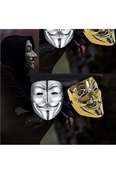 Genel Markalar 2ADET GOLD GÜMÜŞ VANDETA MASKESİ CADILAR BAYRAMI MASKESİ KORKU...