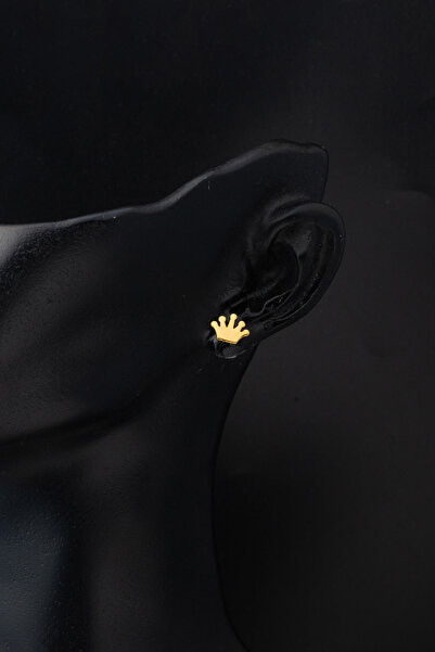 Bilezikci Kral Tacı 22 Ayar Pimli Altın Küpe