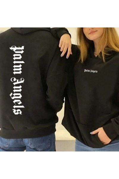 Elvino Hanorac unisex oversize de iarnă cu 3 fire imprimat cu îngerii palmieri