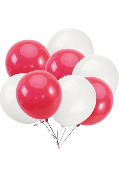 BALON DİYARI Red White 10 Piece Turkey High Quality Balloon Set