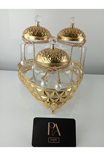 Palpe Çay Kahve Şekerlik Kavanoz  Sunumluk Söz Nişan Kız İsteme Çikolatalık D...