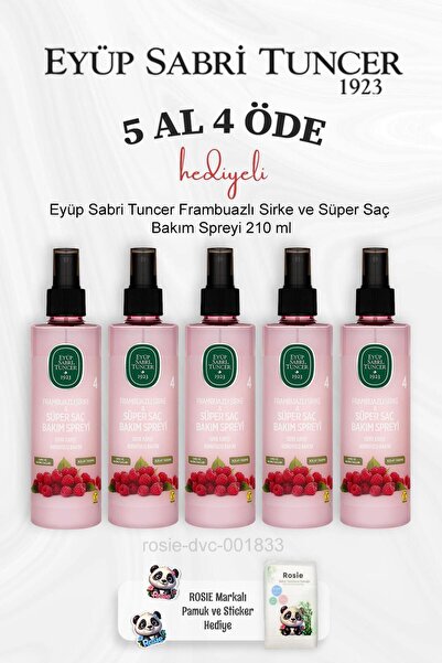 Eyüp Sabri Tuncer Frambuazlı Sirke ve Süper Saç Bakım Spreyi 210 ml 5 Al 4 Öd...