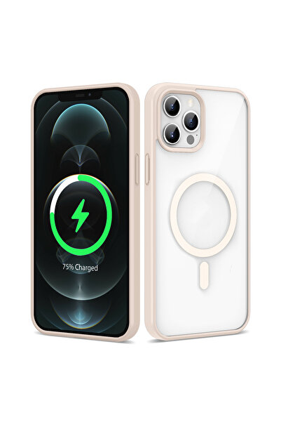 UnDePlus حافظة هاتف ابل ايفون 12 برو ماكس غير صفراء، غطاء شفاف Magsafe Ege