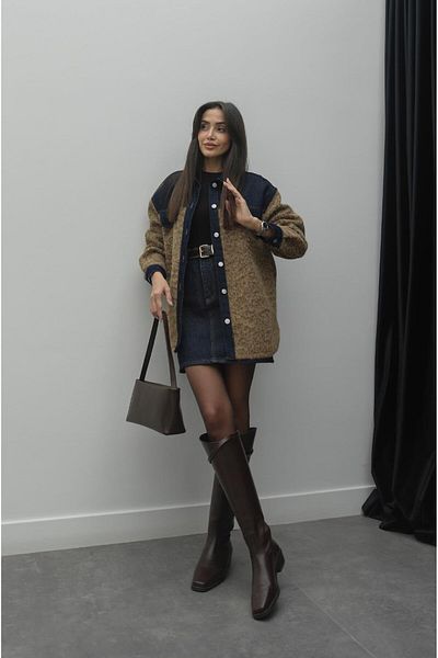 Havoş Детайлно яке Camel Denim