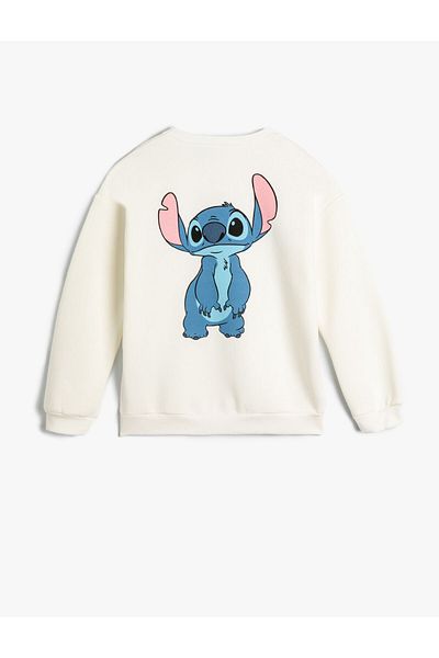 Koton Mikina Stitch Licencovaná bavlna s dlouhým rukávem a výstřihem