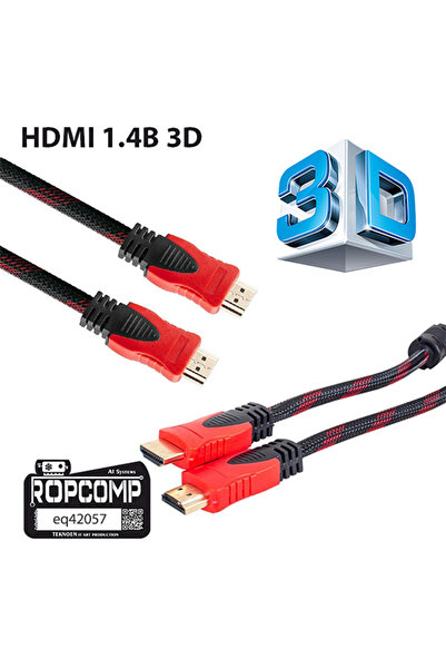 Ropcomp Hdmi Kablosu 1.4B 3D Hdmi Görüntü Monitör Kablosu 100cm