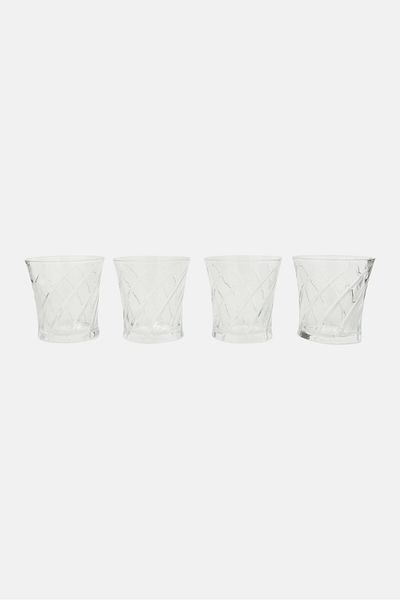 Nautica 4 Piece American Stylized Glass Set, Transparent