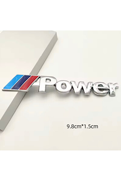 İKTUNING M POWER 3D GÜMÜŞ METAL STICKER BMW GÜÇ ROZET ARABA AKSESUARI (9.8CM ...