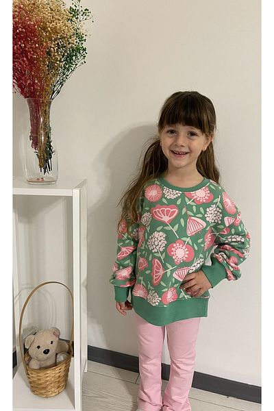 Pamuk şekeri çocuk giyim Girl's flower Sweatshirt
