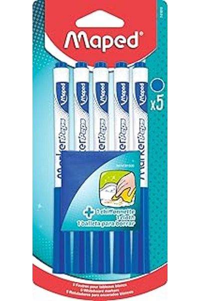 nazeninstoğu Maped Set of 5 Blue and White Wooden Pencils