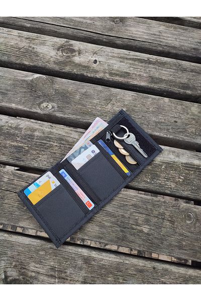 JANJAN Sports Wallet, Unisex Wallet with Velcro, Zipper, Keychain, Coin Compartment, Fabric Wallet