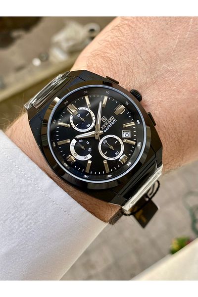 Reward Excellent Black Color Steel 5 Atm Waterproof Mens Wrist Watch Bracelet Gift